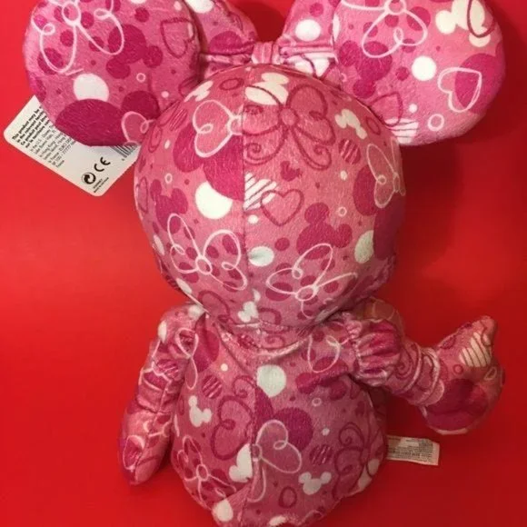Disney Parks Pink Minnie Mouse Hearts Bows Plush - Picture 4 of 8